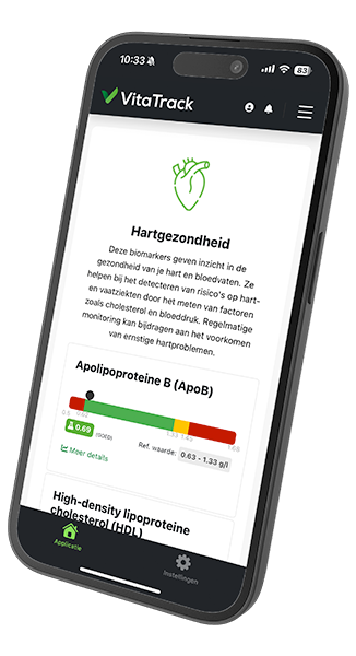 VitaTrack-appen i en smarttelefon