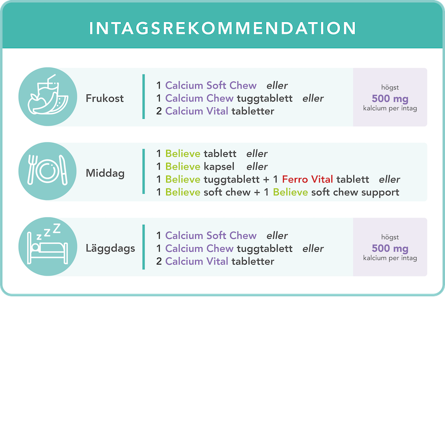 SE - Intake advice Believe + Calcium 1.000 mg
