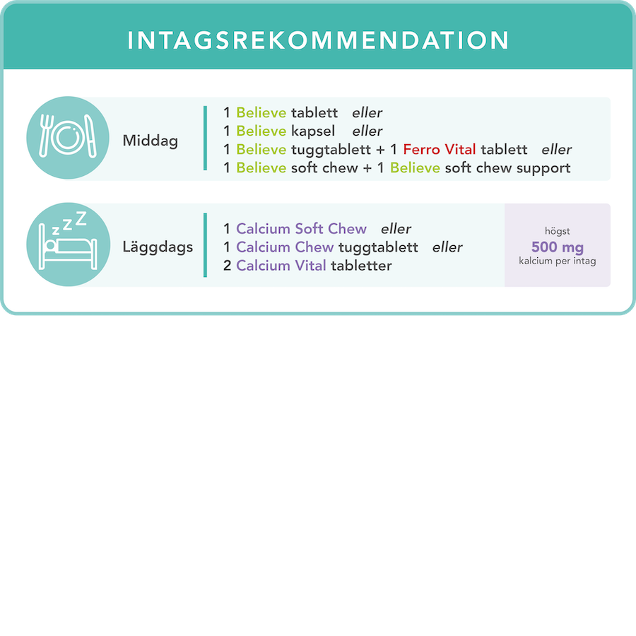 SE - Intake advice Believe + Calcium 500 mg