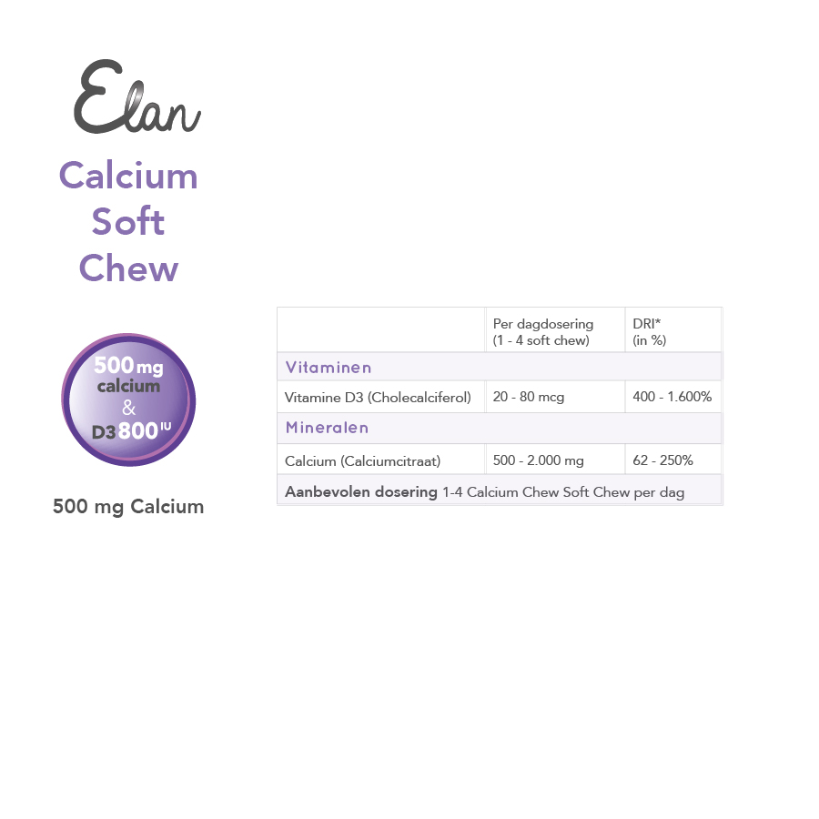 calcium soft chew innehåll